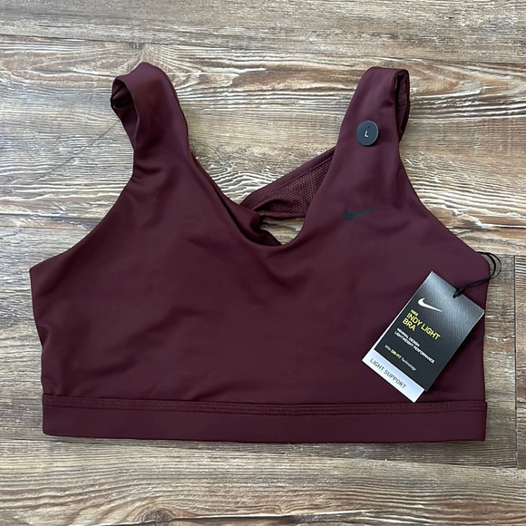 Nike Other - Nike - Women’s Indy Light Sports Bra - Burgundy - Size Large